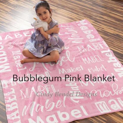 Personalized Pink Blanket Repeat Name Pattern