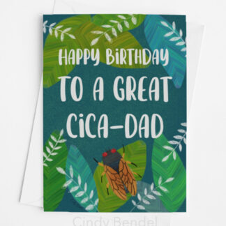 corny dad joke father's day greeting card cicada pun