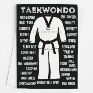 Black Belt Congratulations Taekwondo Greeting Card