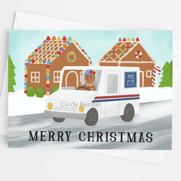 Christmas Card For Mail Lady Female Mail Carrier Postal Worker Post Office