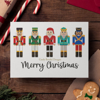 Christmas holiday card with Nutcracker Soldiers