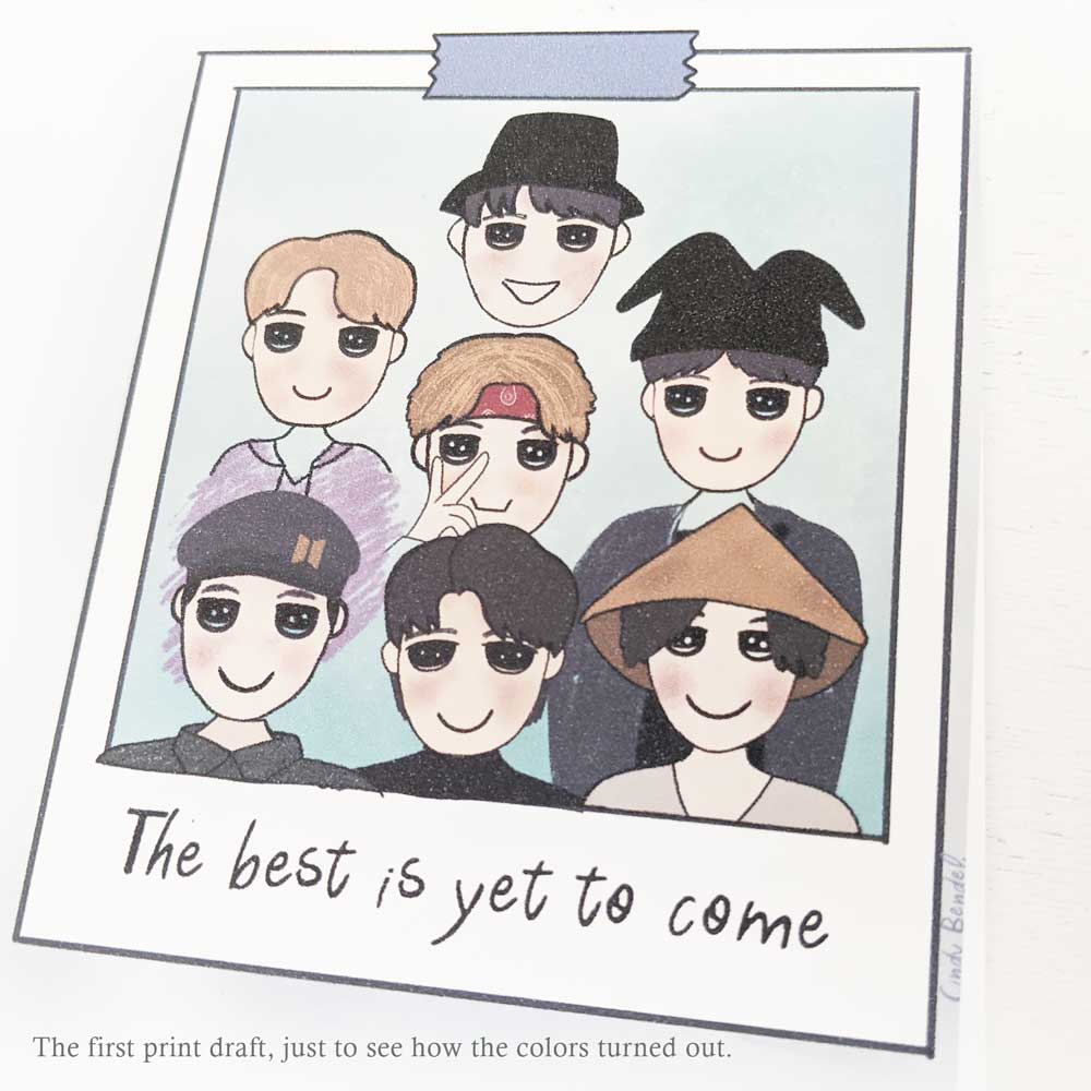 BTS Fan Art Note Card