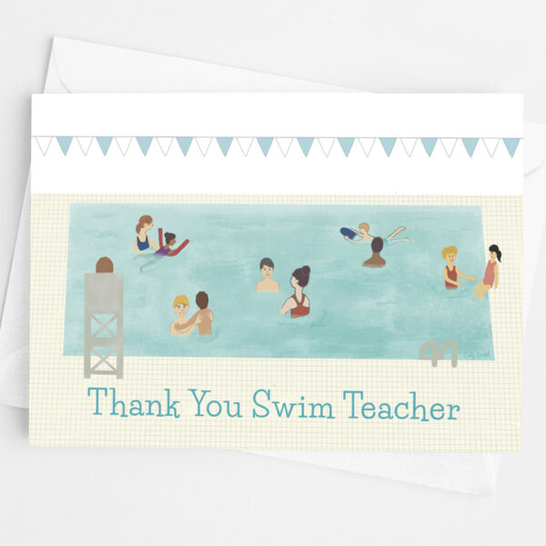 Swim teacher thank you card