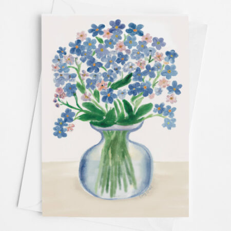 Forget me not blue purple flowers greeting card sympathy thinking of you