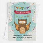 Elementary School Graduation Greeting Card Cute Owl