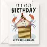 Maryland Birthday Card featuring many elements crab flag and smith island cake